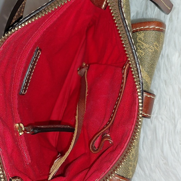 Dooney & Bourke Vintage Heart Monogram Logo Canvas & Leather Crossbody Bag - Picture 10 of 10